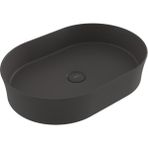 Bocchı Bocchi Sottile Slim Line Tezgah Üstü Elips 55X38CM. Lavabo - Mat Antrasit - 1521-020-0125 - Beyaz