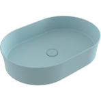 Bocchı Bocchi Sottile Slim Line Tezgah Üstü Elips 55X38CM. Lavabo - Mat Buz Mavisi - 1521-029-0125 - Beyaz