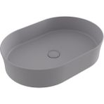 Bocchı Bocchi Sottile Slim Line Tezgah Üstü Elips 55X38CM. Lavabo - Mat Gri - 1521-006-0125 - Beyaz