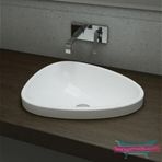 Bocchi Etna 58 cm Parlak Beyaz Yarım Tezgah Lavabo