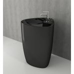 Bocchi Etna Parlak Siyah Yerden Monoblok Banklı Lavabo Batarya