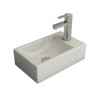 Bocchi Milano 37 cm Mat Beyaz Dar Sağ Tezgah Üstü Asma Lavabo