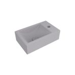 Bocchi Milano 37 cm Mat Gri Dar Sağ Tezgah Üstü Asma Lavabo