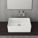 Bocchi Milano 50 cm Çanak Batarya Delikli Mat Beyaz Lavabo