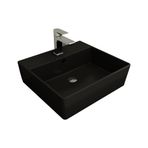 Bocchi Milano 50 cm Çanak Batarya Delikli Mat Siyah Lavabo