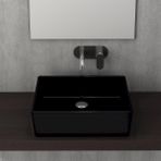 Bocchi Milano 50 cm Çanak Batarya Delikli Parlak Siyah Lavabo