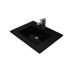 Bocchi Milano Etajerli 60 cm Parlak Siyah Lavabo
