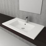 Bocchi Milano Etajerli 80 cm Parlak Beyaz Lavabo