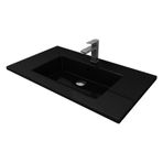 Bocchi Milano Etajerli 80 cm Parlak Siyah Lavabo