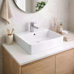 Bocchi Milano Tezgâh Üstü Batarya Delikli Parlak Beyaz Kare Lavabo 50X45 Cm 1216-062-0126