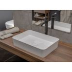 Bocchi Slim Line Dikdörtgen Ince Kenar Lavabo 55 x 38 cm Parlak Siyah