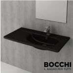 Bocchi Taormina Arch 86 cm Etajerli Mat Siyah Lavabo