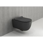 Bocchi V-Tondo 1416-020-0128 Rimless Asma Klozet Seti, Mat Antrasit (Klozet Kapağı Dahildir)