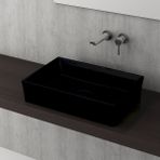 Bocchi Vessel 56x38 cm Parlak Siyah Tezgah Üstü Lavabo