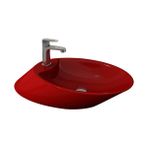 Bocchi Vessel 72 cm Batarya Banklı Parlak Kırmızı Çanak Lavabo