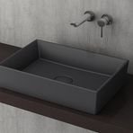 Bocchi Vessel Dikdörtgen Lavabo 56x38 cm Antrasit