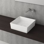 Bocchi Vessel Kare Tezgah Üstü 38 cm Mat Beyaz Lavabo