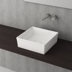 Bocchi Vessel Kare Tezgah Üstü 38 cm Parlak Beyaz Lavabo