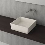 Bocchi Vessel Kare Tezgah Üstü 38 cm Parlak Bisküvi Lavabo