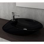 Bocchi Vessel Milano 56 cm Parlak Siyah Çanak Lavabo