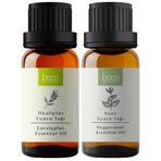Boco Born In Cosmetics 2'li Avantajlı Paket Derin Nefes, Rahatlatıcı Nane ve Okaliptus Uçucu Yağı,%100 Saf Aromaterapi Yağları / 20 ml