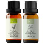 Boco Born In Cosmetics 2'li Avantajlı Paket Kepek Karşıtı Çay Ağacı ve Okaliptus%100 Saf Aromaterapi Uçucu Yağı /20 ml