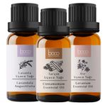 Boco Born In Cosmetics 3'lü Avantajlı Set Itır, Lavanta ve Tarçın Saf Aromaterapi Uçucu Yağı 25 Ml; Nemlendirici, Buhurdanlık, Masaj, Uyku, Banyo, Spa, Cilt ve Saç Bakımı İçin