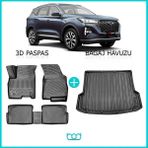 Bod Chery Tiggo 7 Pro/max 3D Havuzlu Paspas ve Bagaj Havuzu Seti - Siyah