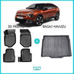Bod Citroen C4 Benzin/Dizel 3D Havuzlu Paspas ve Bagaj Havuzu Seti 2021-SONRASI - Siyah