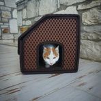 Bod Dış Mekan Yağmura ve Soğuğa Dayanıklı Eva Kedi Evi Yuvası Kahve