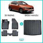 Bod Fiat Egea Cross 3D Havuzlu Paspas ve Bagaj Havuzu Seti - Siyah