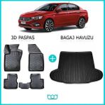 Bod Fiat Egea Sedan 3D Havuzlu Paspas ve Bagaj Havuzu Seti - Siyah