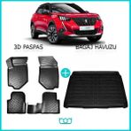 Bod Peugeot 2008 3D Havuzlu Paspas ve Bagaj Havuzu Seti 2020-SONRASI Alt Kısım - Siyah