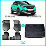 Bod Peugeot 2008 3D Havuzlu Paspas ve Bagaj Havuzu Seti 2020-SONRASI Üst Kısım - Siyah