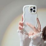 BODICE İki Bir Dalga Sınır Telefon Kılıfı iPhone 15 14 13 12 11 Pro Max XS Max X XR 8 7 Artı Şeker Renkli Hava Yastığı Anti Damla, Beyaz, iPhone 15Pro Max için Uygun