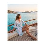 Bodrum Otantik Mercan Desenli Gömlek Elbise