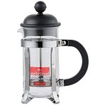Bodum Caffettiera Kahve Presi (French Press Sistemi, Kalıcı Paslanmaz Çelik Filtre - 0,35 Litre), Siyah
