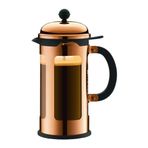 Bodum CHAMBORD kahve hazırlayıcı (French Press sistemi, akma koruması, paslanmaz çelik çerçeve), paslanmaz çelik, Copper, 1,0L