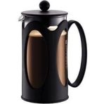 Bodum kenya kahve makinesi (Fransız Pres Sistemi, kalıcı paslanmaz çelik filtre, 1,0 litre) siyah