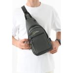 Body Bag Çanta Sırt Çantası Erkek Göğüs Çantası Fonksiyonel Kullanım Badybag 27*15 cm - 27 x 15 cm - Gri