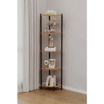 Body Gym Eris 5 Raflı Köşe Kitaplık Mutfak Rafı Dekoratif Aksesuar Rafı Çok Amaçlı Banyo Dolabı 150X40 Cm