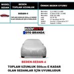 Bodygard Oto Branda Araca Özel Bedenli Sedan Araba Brandası,su Geçirmez Branda - SEDAN-4 Toplam Uzunluk 500cm