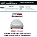 Bodygard Oto Branda Araca Özel Bedenli Sedan Araba Brandası,su Geçirmez Branda - SEDAN-5 Toplam Uzunluk 530cm