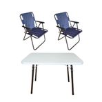 bodygym 2 Adet Plastik Kollu Katlanır Kamp Sandalyesi Ve 1 Adet 60x45 Cm Katlanır Beyaz Masa
