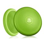 BODYMATE Top oturma minderi, pompa dahil, yeşil, 34 cm çapında, denge yastığı, denge pedi, topuz yastık, çekirdek, fitness, rehabilitasyon, koordinasyon ve sırt antrenmanı