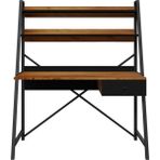Boeno Metal Ayaklı Çekmeceli Çalışma Masası - Atlantik Çam / Siyah - 150x124x55 - Bej