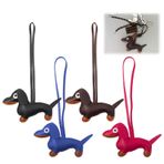 Bofanze 4 adet anahtarlık daksund, sevimli köpek yavrusu köpek çantası kolye ucu, çok renkli çanta askısı, deri daksund, dachshund Bag Charms kadınlar ve erkekler için, Siyah, kahve, pembe, mavi,