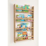 Bofigo 120x74 cm Çam 4 Raflı Montessori Eğitici Çocuk Kitaplığı