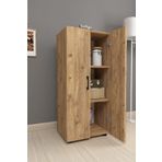 Bofigo 3 Raflı 2 Kapaklı Çam Çok Amaçlı Mutfak Banyo Dolabı