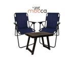 Bofigo 40x50 Plastik Siyah Antresit Katlanır Masa + 2 Adet Katlanır Sandalye Kamp Seti Bahçe Takımı